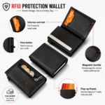 Genesis Leather Classic Black RFID Wallet - Image 3