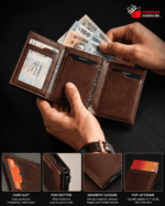 Genesis Leather Premium Coffee Brown RFID Wallet - Image 2
