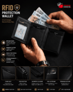 Genesis Leather Classic Black RFID Wallet - Image 2