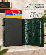 Crocodile Texture Card Wallet – Bottle Green - Image 2