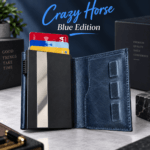 Crazy Horse Leather Wallet – Blue Edition - Image 2