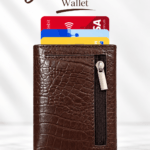 Crocodile Texture Card Wallet – Coffee Brown