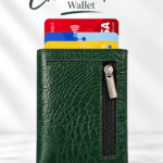 Crocodile Texture Card Wallet – Bottle Green