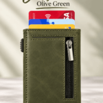 Crazy Horse Leather Card Wallet – Olive Green